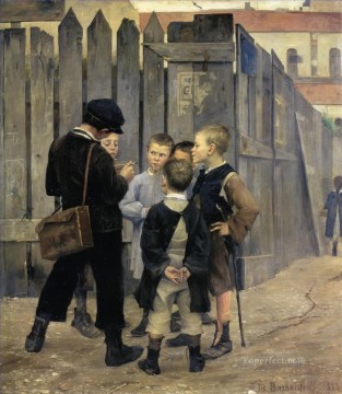 Child Painting - marie bashkirtseff the meeting 1884 kid child